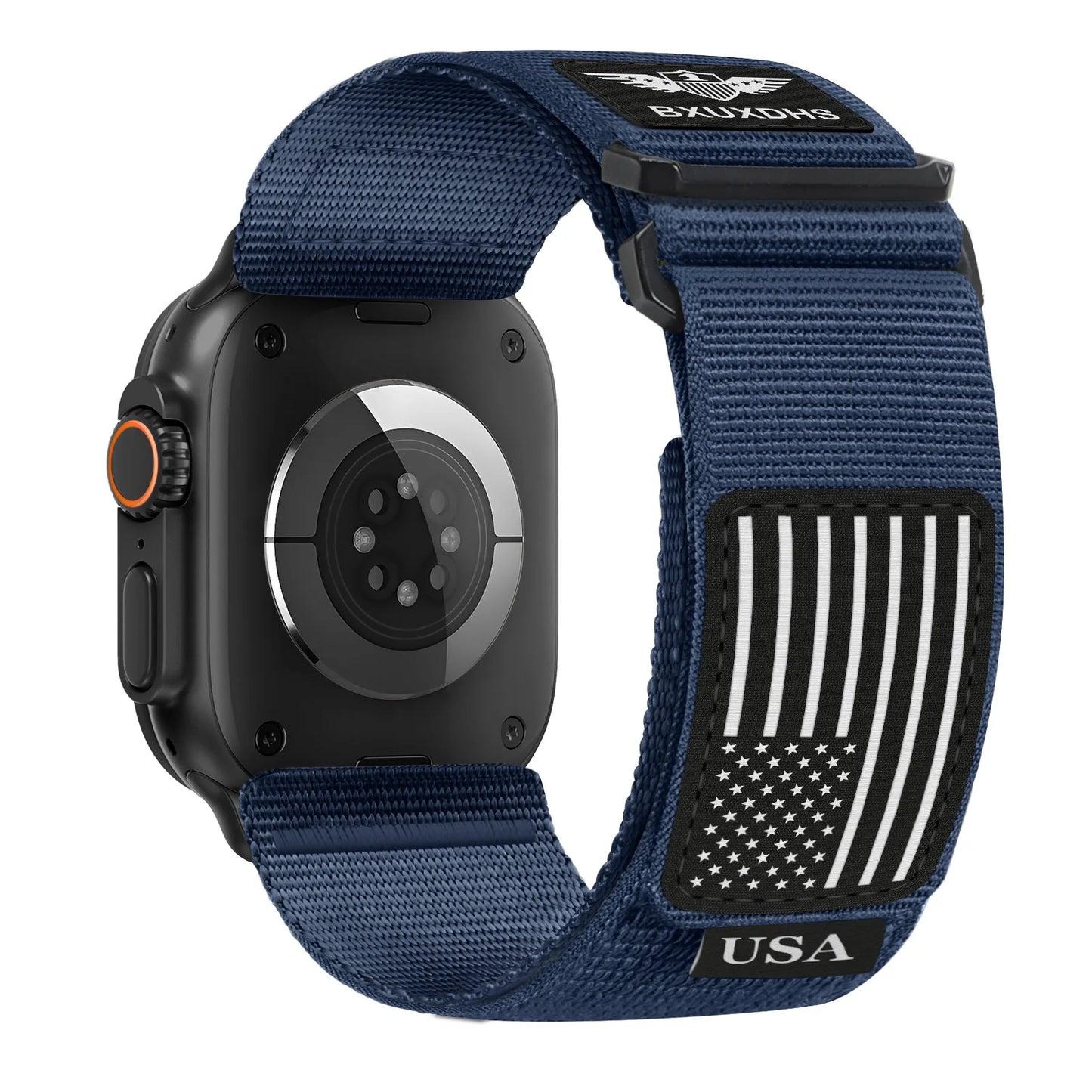 James Rugged Nylon Apple Watch Ultra Band 49mm USA Flag Strap