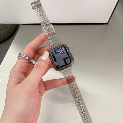 Glitter Transparent Apple Watch Case & Strap Band