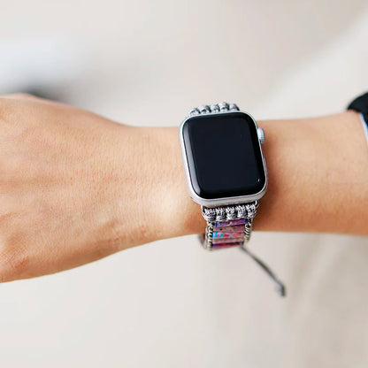 Semiprecious Stone Beaded Apple Watch Band – Vegan Bracelet Strap