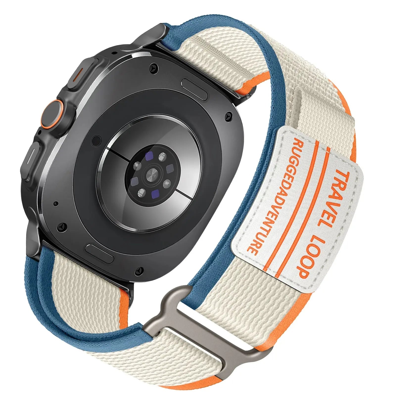 Travel Loop for Samsung Galaxy Watch Ultra, rugged nylon band with American flag pattern for secure fit.