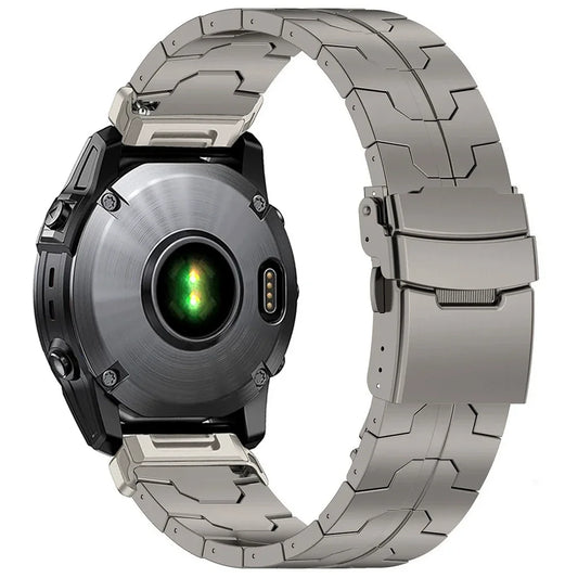 Luxury Metal Garmin Watch Band | QuickFit 22mm & 26mm on a rugged metal bracelet for daily wear.