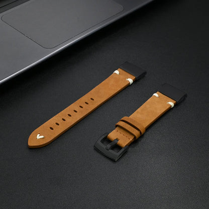 Leather Band for Garmin Watch Fenix 8 51mm & 7X Pro | Soft 22mm & 26mm Strap