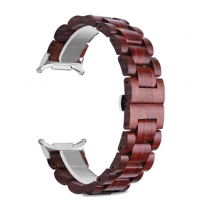 Wooden Band for Samsung Galaxy Watch 8 & Ultra 47mm showcasing a natural wooden design with no-gaps fit.