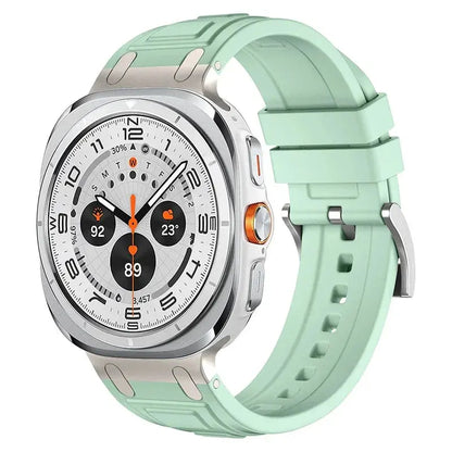 Rocky soft silicone sports band for Galaxy Watch Ultra, lightweight, sweat-resistant, adventure-ready design.