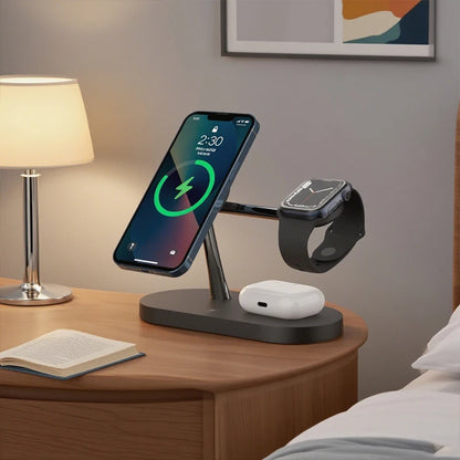 3 in 1 Wireless Charger Stand for iPhone & Apple Watch