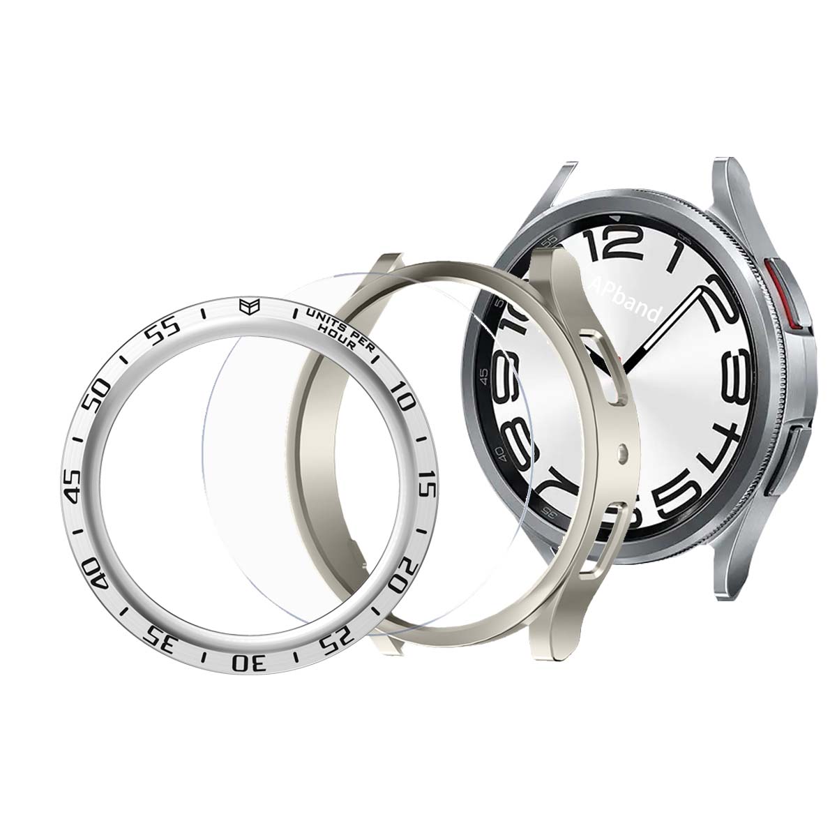 3pcs of Case + Glass + Metal Bezel for Samsung Galaxy Watch