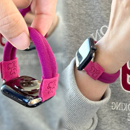 Cute Dog Elastic Apple Watch Band for Women – 38–49mm