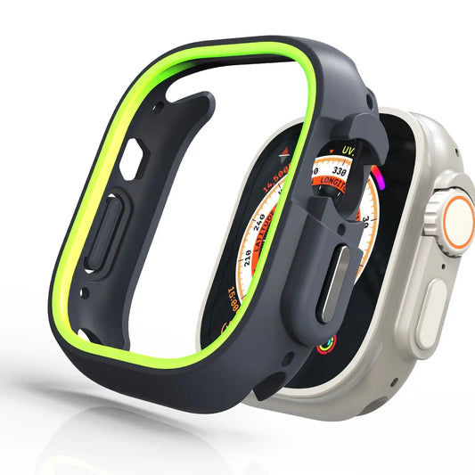 TPU Rugged Frame for Apple Watch showcasing durable TPU case with vibrant color accents.