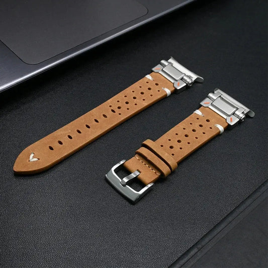 Jason, The Cowboy Leather Band for Galaxy Ultra Watch - stylish and breathable leather watch band with metal clasp.