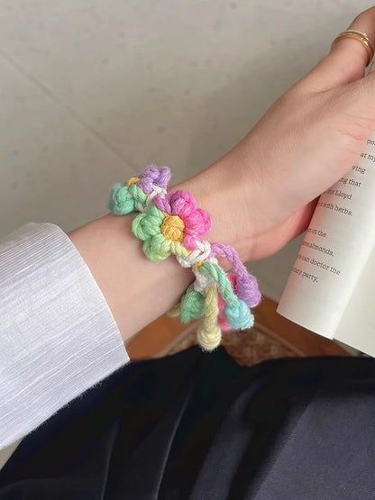 Braided Floral Apple Watch Band – Cute Rainbow Nylon Strap