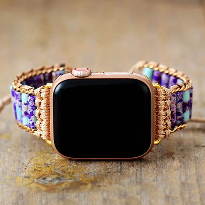Semiprecious Stone Beaded Apple Watch Band – Vegan Bracelet Strap