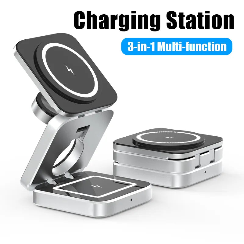 3 In 1 Foldable Magnetic Wireless Charger Stand