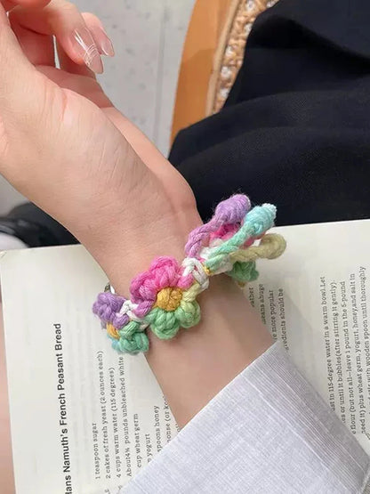 Braided Floral Apple Watch Band – Cute Rainbow Nylon Strap