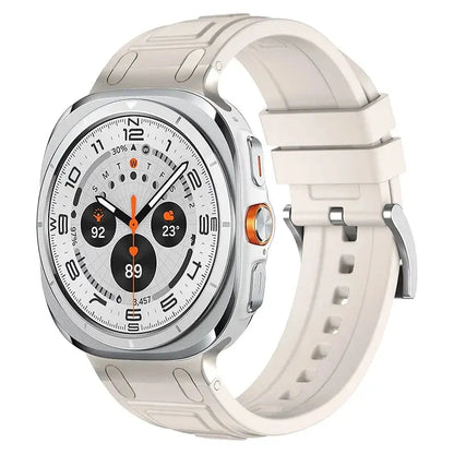 Rocky silicone sports band for Galaxy Watch Ultra, sweat-resistant, lightweight, designed for adventure and comfort.