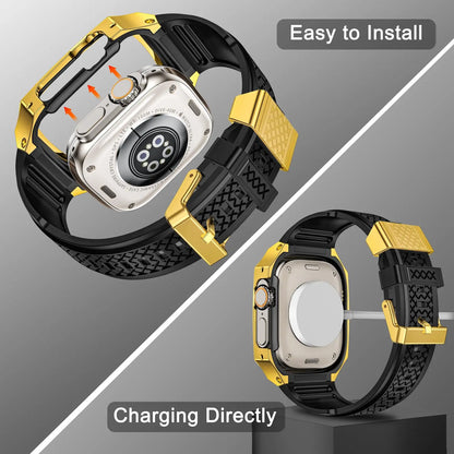 Luxury Metal Case & Silicone Band for Apple Watch Ultra & Series
