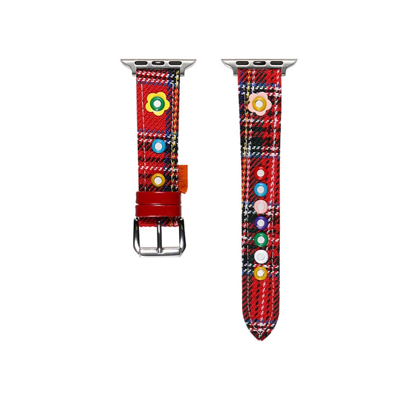 Cute Denim & Leather Apple Watch Band for Women (38–49mm)