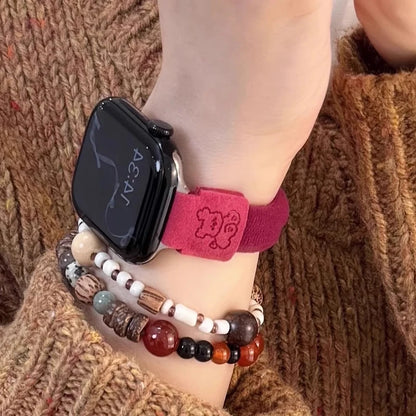 Cute Dog Elastic Apple Watch Band for Women – 38–49mm