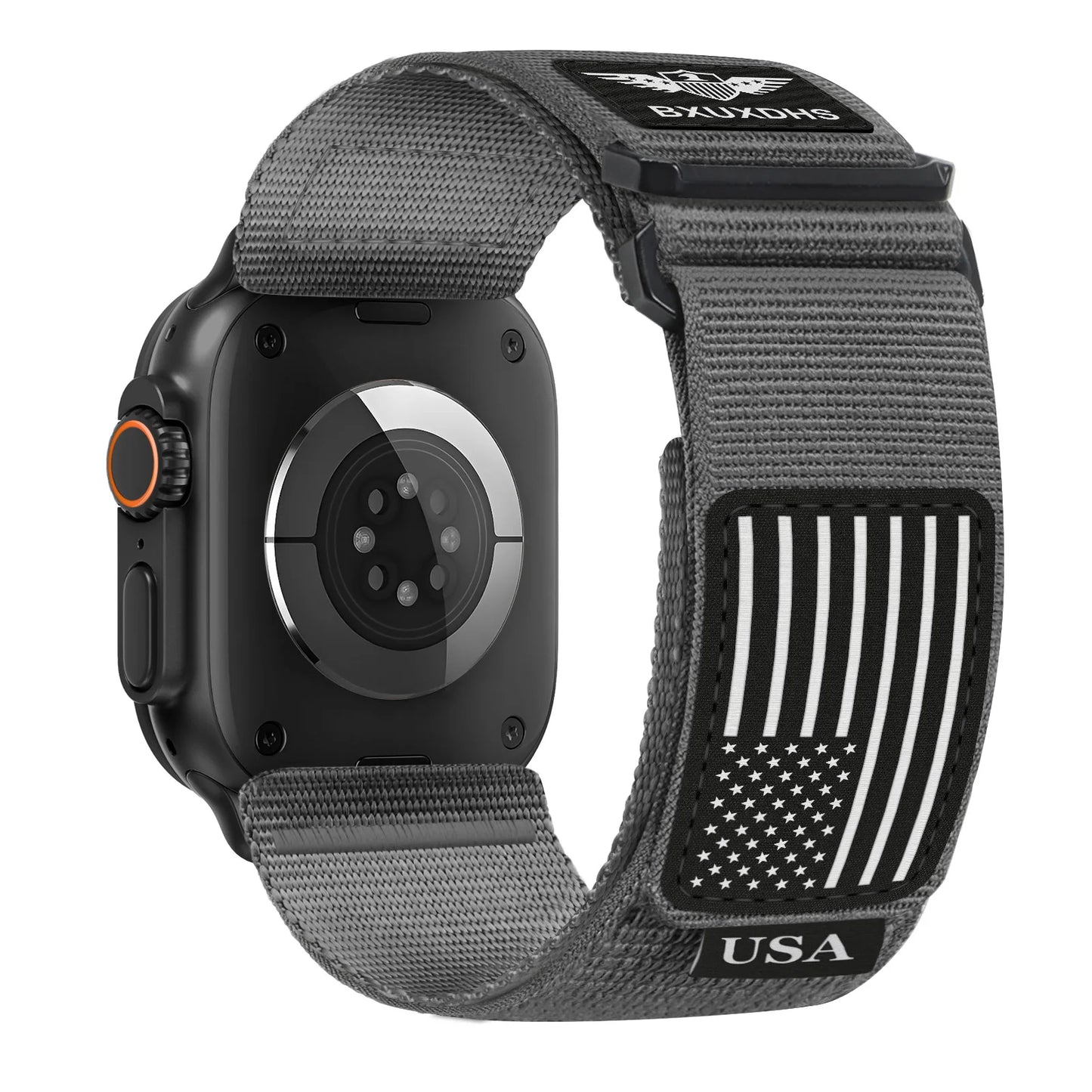 James Rugged Nylon Apple Watch Ultra Band 49mm USA Flag Strap