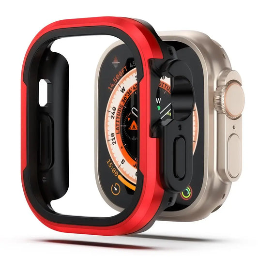 Aluminum Alloy Frame with TPU Bumper for Apple Watch - Heavy Duty Shockproof Case