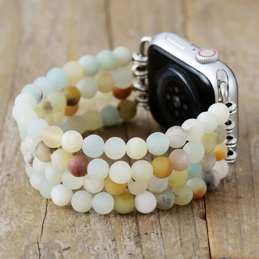 Stone Beaded Apple Watch Band – Stretch Bracelet Strap