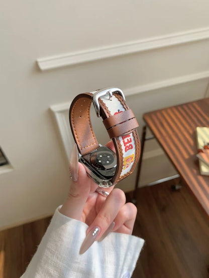 Cute Bear Leather Apple Watch Band for Women (38–49mm)