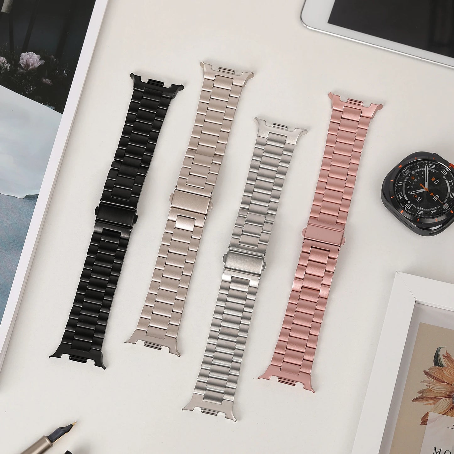 Stainless Steel Metal Band for Galaxy Watch 8 & Classic 46mm