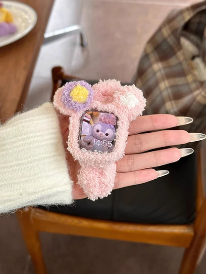 Korea Cute Plush Apple Watch Band + Case for Women