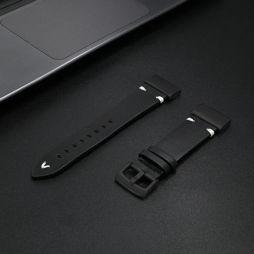 Leather Band for Garmin Watch Fenix 8 51mm & 7X Pro | Soft 22mm & 26mm Strap