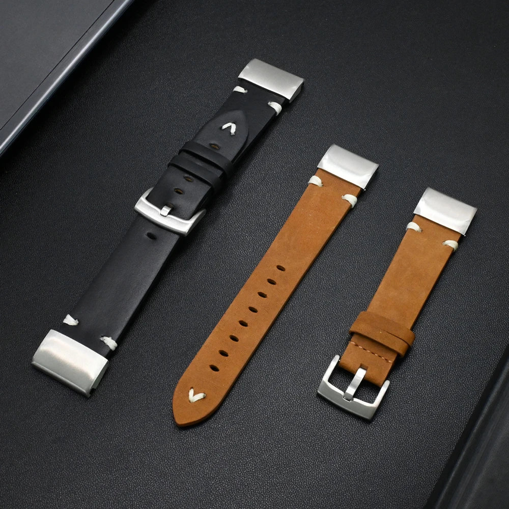 Leather Band for Garmin Watch Fenix 8 51mm & 7X Pro | Soft 22mm & 26mm Strap