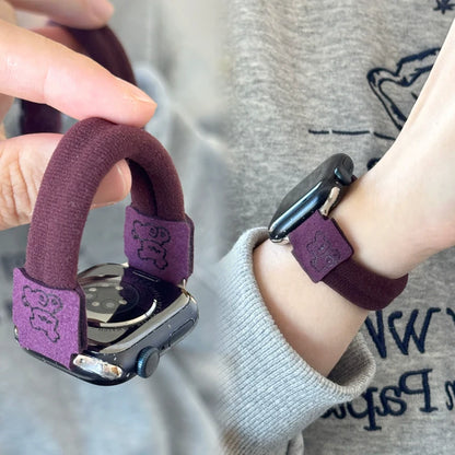 Cute Dog Elastic Apple Watch Band for Women – 38–49mm