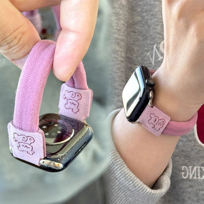 Cute Dog Elastic Apple Watch Band for Women – 38–49mm