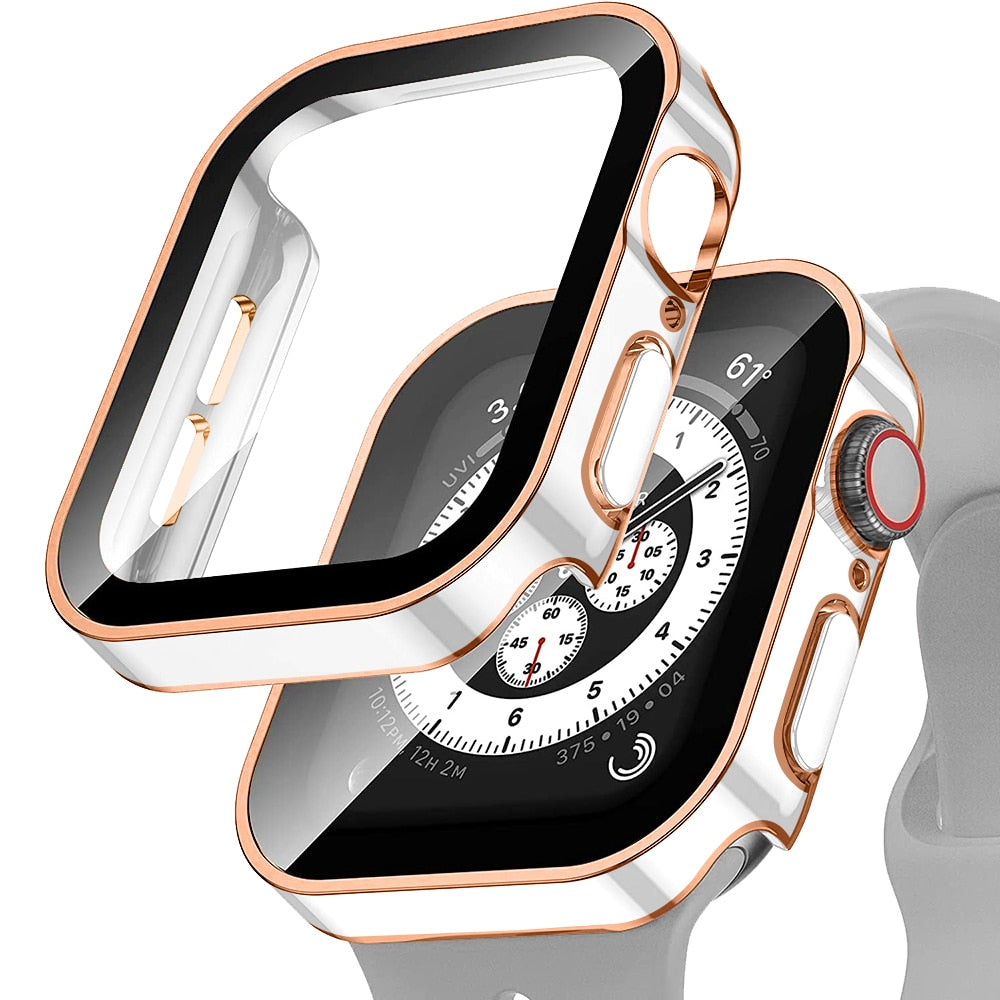 Estuche súper elegante con vidrio para Apple Watch 