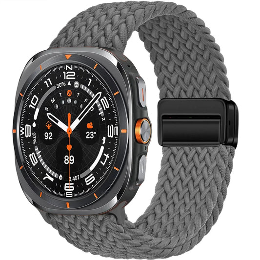 Braided Magnetic Loop for Samsung Watch Ultra in gray, featuring a stylish braided design and adjustable magnetic clasp.