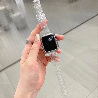 Glitter Transparent Apple Watch Case & Strap Band