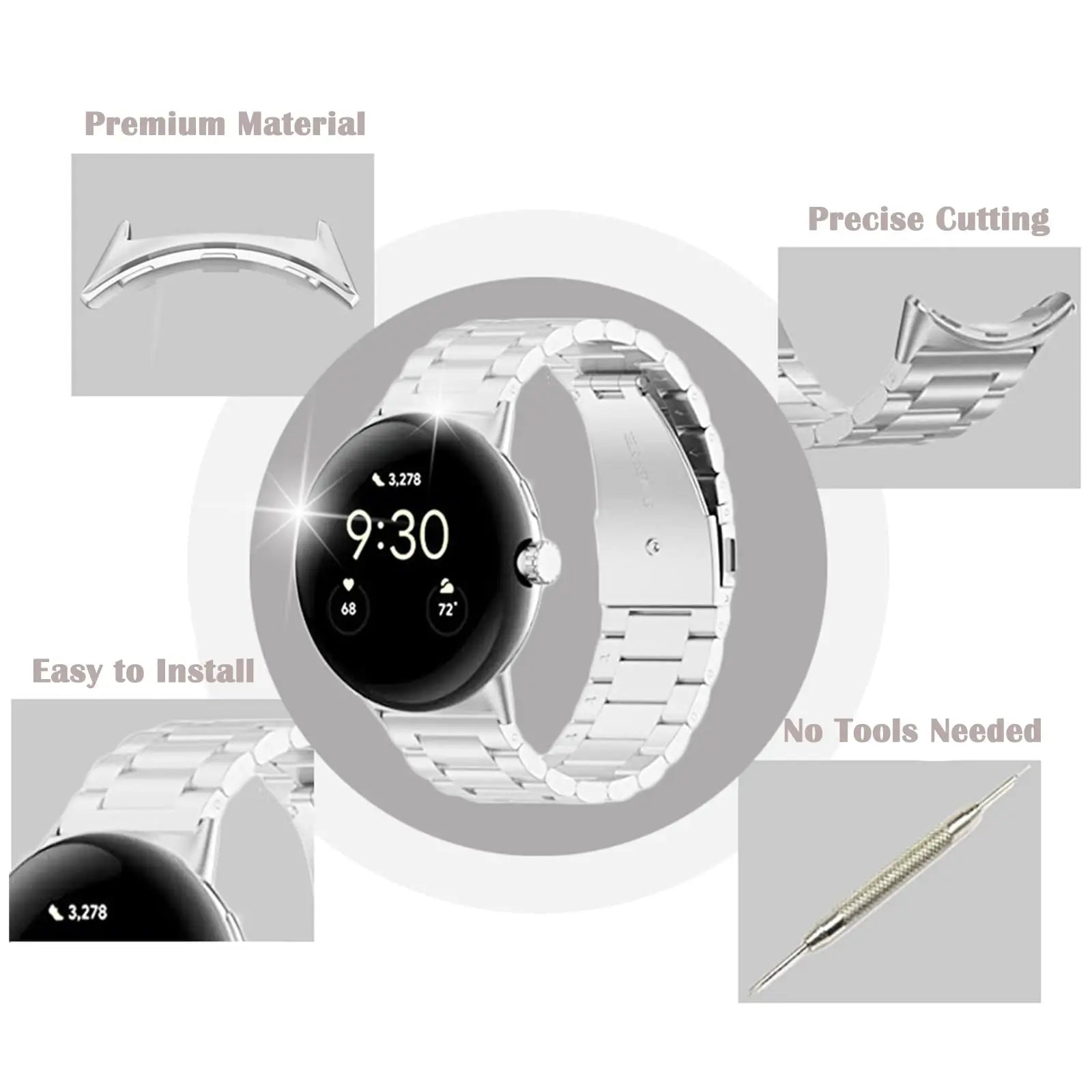 20mm Metal Connectors For Google Pixel Watch Band
