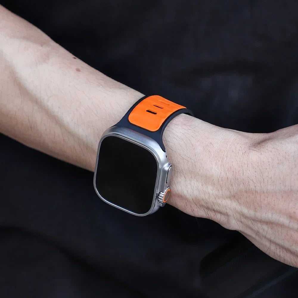 Trendy Rugged Silicon Dual Tone Sports Bands