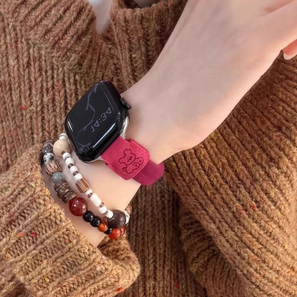 Cute Dog Elastic Apple Watch Band for Women – 38–49mm