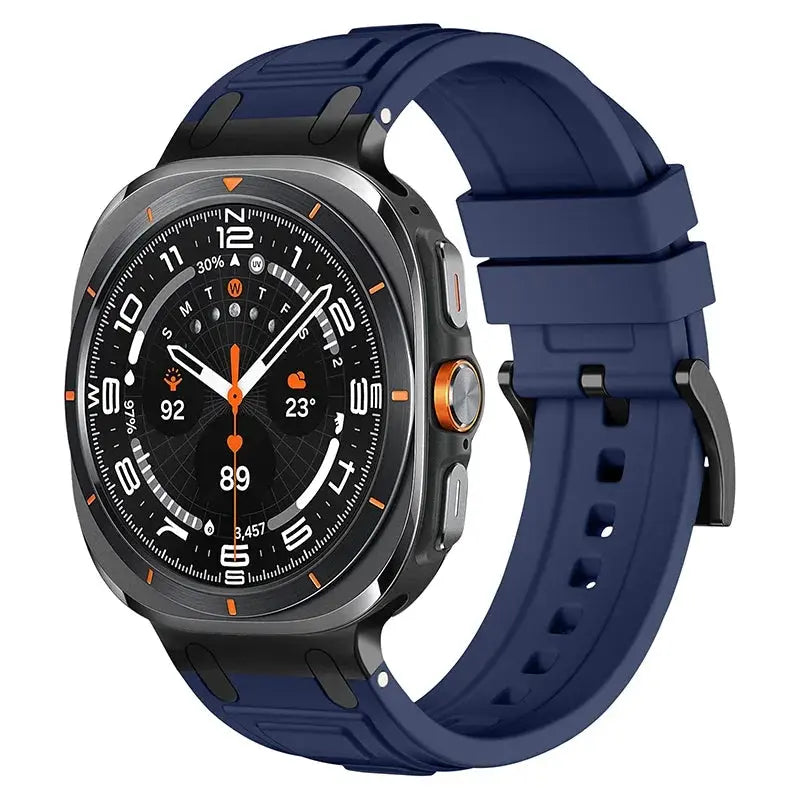 Rocky silicone sports band for Galaxy Watch Ultra, featuring rugged texture and secure fit for active lifestyles.