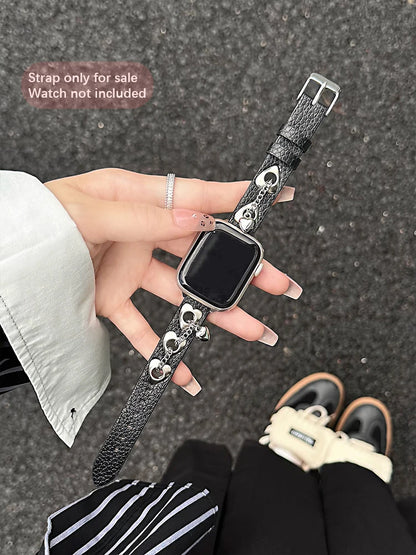 Ciara Leather Apple Watch Band for Women – Leopard Metal Bracelet