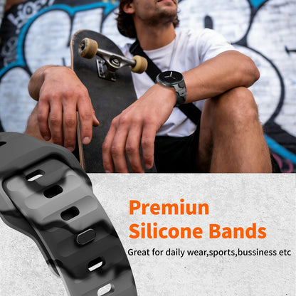 Rugged Silicone Sport Band for Samsung Galaxy Watch (40–47mm) worn during sports and daily activities.