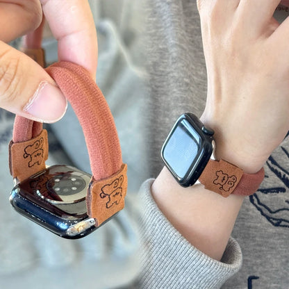 Cute Dog Elastic Apple Watch Band for Women – 38–49mm
