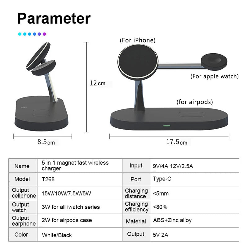 3 in 1 Wireless Charger Stand for iPhone & Apple Watch