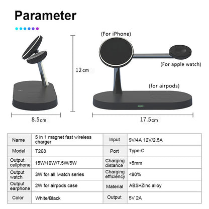 3 in 1 Wireless Charger Stand for iPhone & Apple Watch