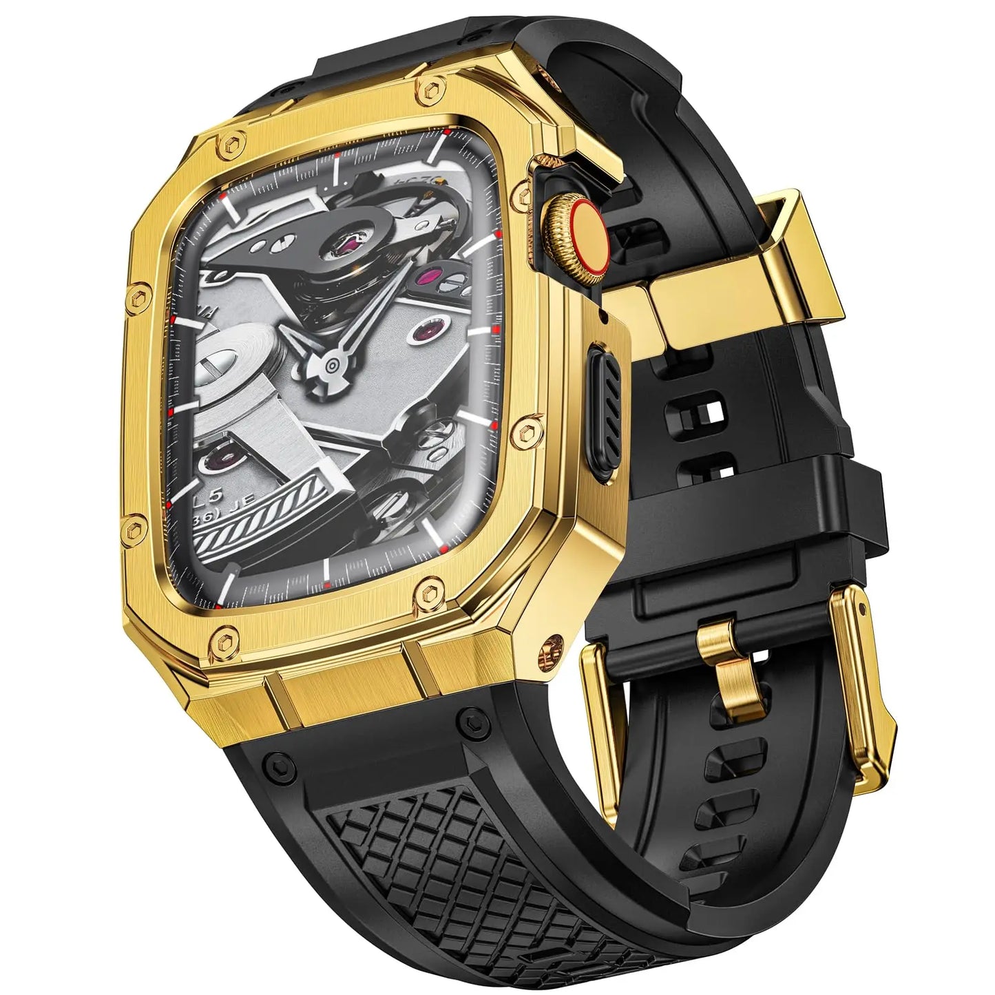 Luxury Metal Case & Silicone Band for Apple Watch Ultra & Series