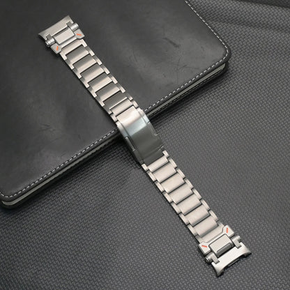 No Gaps Titanium Band for Samsung Galaxy Watch Ultra 47mm displaying a premium lightweight design on a black surface.