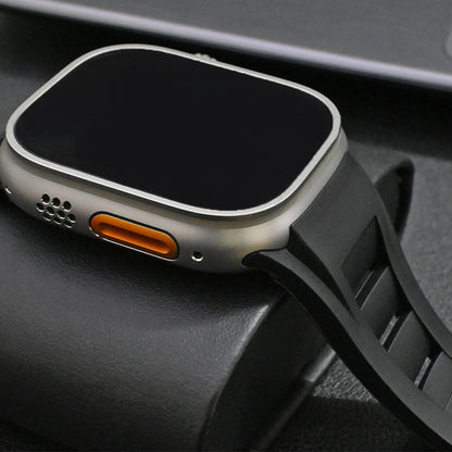 Silicon Sports Band for Apple Watch Ultra & Series (44–49mm) on a smartwatch for a sleek look.
