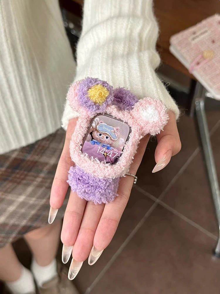 Korea Cute Plush Apple Watch Band + Case for Women