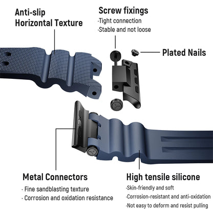 Rubber Sports Bracelet for Apple Watch Ultra 3 / Series 11 / 10 / 9 / 8 / SE.