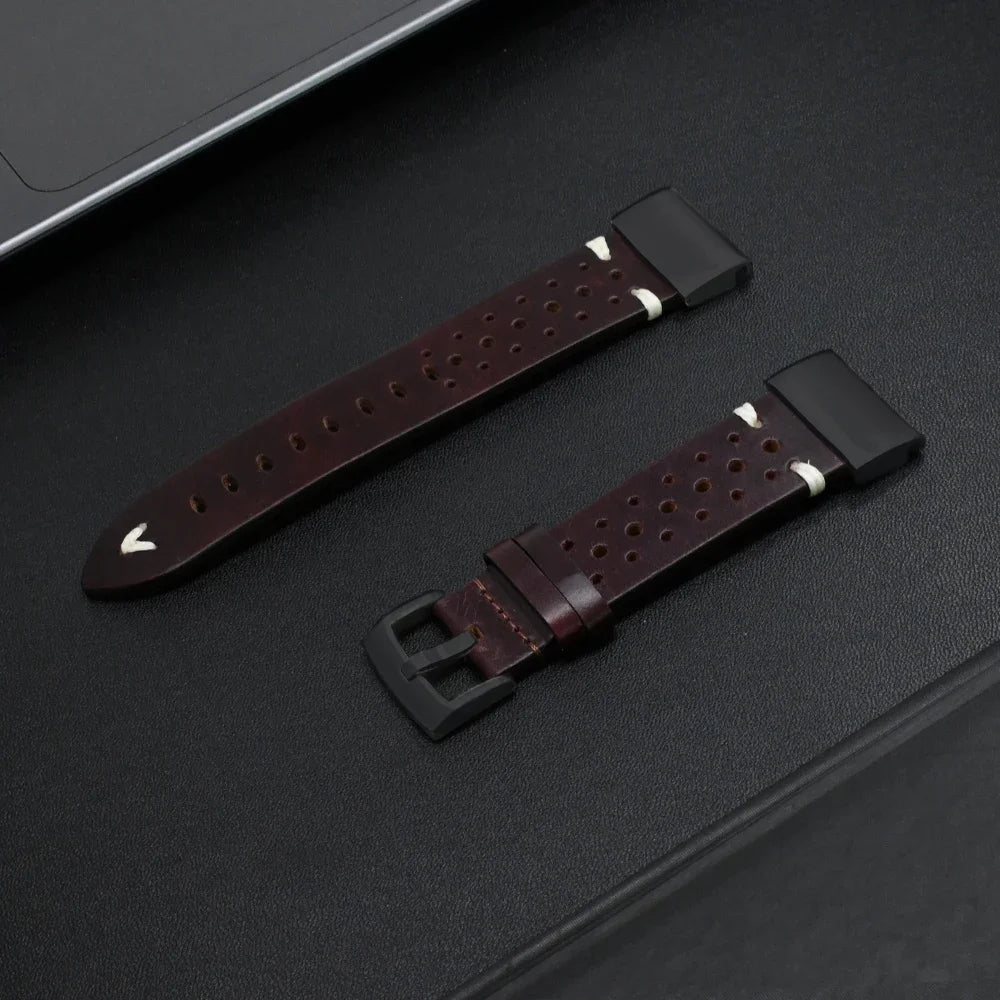 Leather Band for Garmin Fenix 7X/6X/5X, Enduro & MARQ (22/26mm)