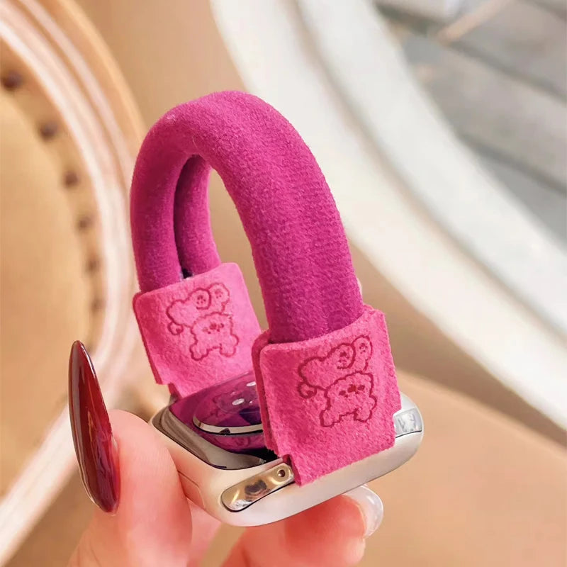 Cute Dog Elastic Apple Watch Band for Women – 38–49mm